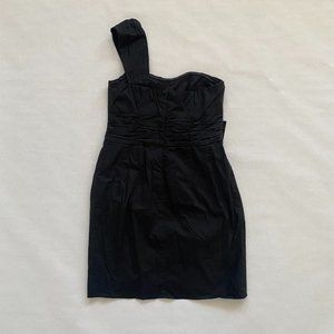 Nanette Lepore Little Black Dress One Shoulder Ruched Size 6